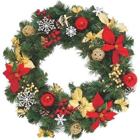 PVC-Weihnachtsaufkleber – Weihnachtskranz – 39x39 cm – Wanddekoration – Wasserfest