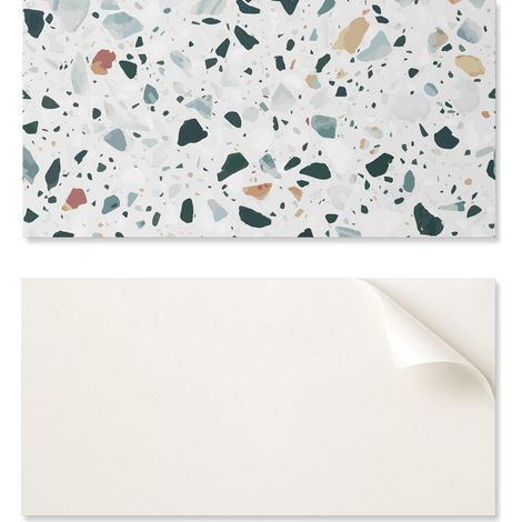 Panel de vinilo autoadhesivo para cocina, 100x50 cm, dise帽o de piedra con part铆culas.