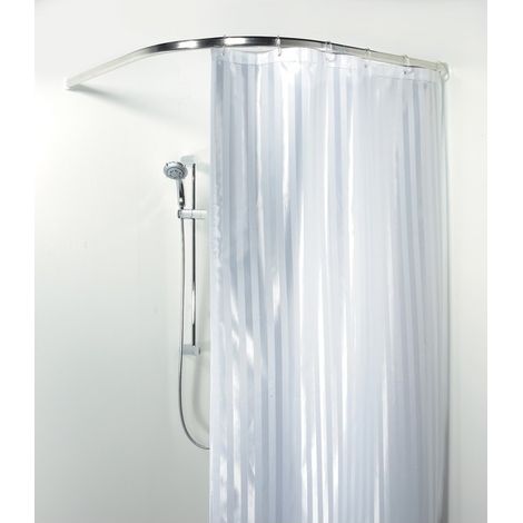 Spirella – Barre pour rideau de douche 90x90cm – Finition brillante – Système de fixation à visser – Pour receveur de douche arrondi