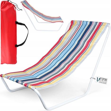 Tumbona plegable de playa con práctica bolsa, silla portátil para camping y jardín. (1/5)