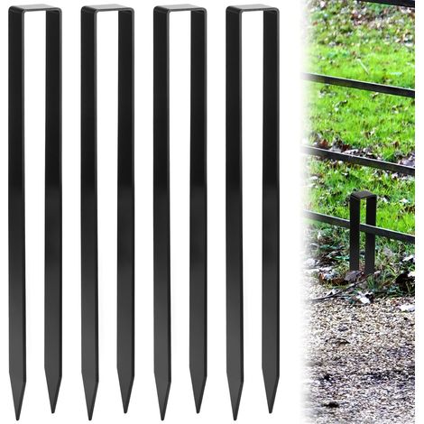 4 x U-Shape Metal Arch Fixing Pegs, 30 x 2.8 x 2 cm, for Gardens, Lawns (1/5)