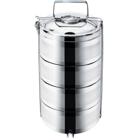 Lunch Box Isotherme Compartimentée VILDE - 4 Récipients - 36 cm x 16 cm - Acier inoxydable (1/5)