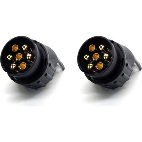 2 pack 7/13 Adaptateur Prise Remorque 7 vers 13 Broches Connecteur Fiche Attelage 7 Pole a 13 Pin pour Remorque de Voiture, Tracteur, Caravane, Porte-vélo
