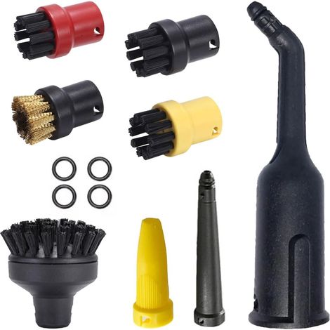 12-Piece Steam Cleaner Accessory Kit for Karcher, Accessories for SC3 Steam Cleaners, with Nozzles, Round Brushes, Sealing Rings, For Kärcher SC1 SC2 SC3 SC4 SC5 SC7 CTK10 (1/5)