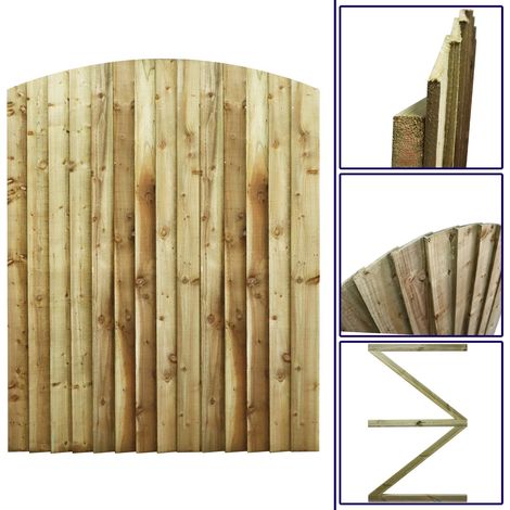 Premier 6ft Feather Edge 135cm Wide Semi-Braced Arch Top Gate
