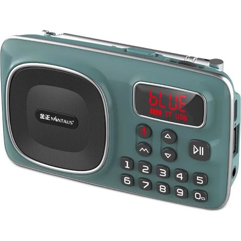 Mini radio FM à écran LED, récepteur radio portable, enceinte Bluetooth sans fil, enregistrement HD, appels mains libres, boîte à musique, rechargeable. (1/5)