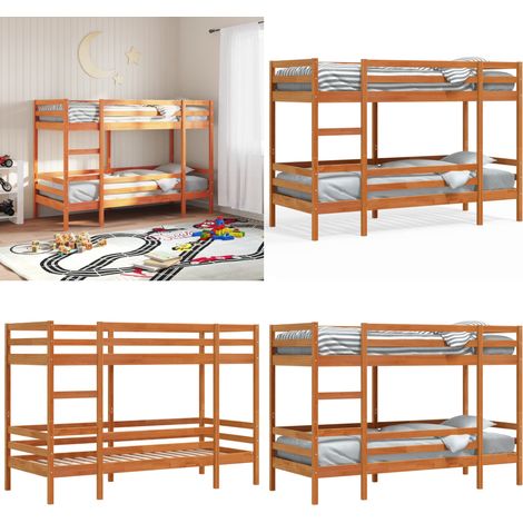 Etagenbett Wachsbraun 90x190 cm Massivholz Kiefer - Holzbett - Etagenbett - Doppelbett - Jugendzimmer - Kinderschlafzimmer - Home & Living (1/5)
