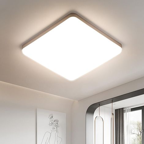 GOECO Plafonnier LED Carré 48W, 5300LM Luminaire Plafonnier 4000K, Lampe de Plafond LED Moderne pour Salle de Bain, Salon, Cuisine, Chambr, Couloir, Balcon (1/5)