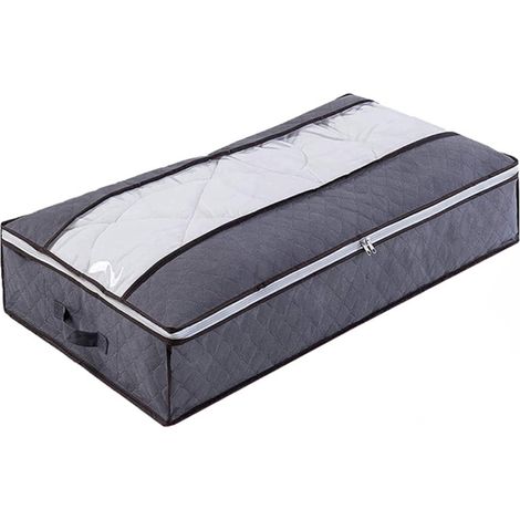 Sollbry Sac de Rangement sous Lit, Rangement sous Lit Grande Non-Tisse Pliable, Sacs de Rangement pour Couette Édredons Couvertures Oreillers Jouets Vêtements (100x 50 x 18 cm) (1/5)