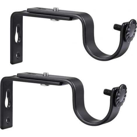2 Stück Verstellbare Gardinenstangenhalterung Vorhangstange Halterungen für Stange 1 Zoll 15-22mm (1/5)