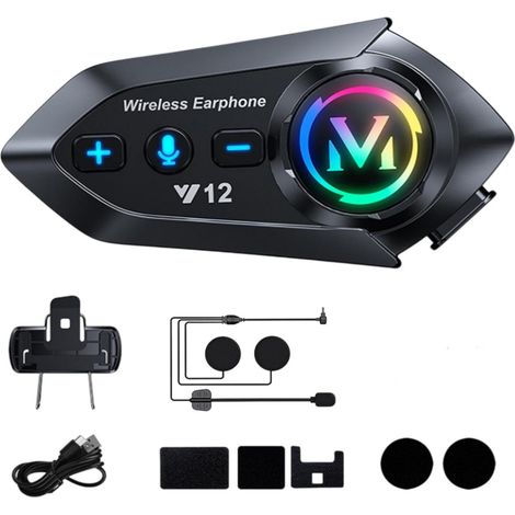Écouteurs Bluetooth haut de gamme Y12 pour casque, batterie 500 mAh, autonomie de 13 h en lecture musicale, étanches IPX6, Bluetooth 5.4, compatible FM. (1/5)
