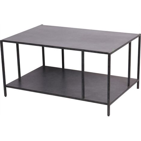 Brooks Coffee Table Mottled - Iron - L60 x W90 x H45.5 cm - Charcoal Black