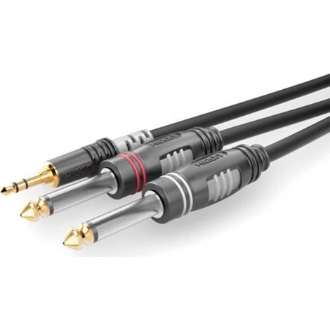 Câble de raccordement Sommer Cable HBA-3S62-0150 Jack audio [1x Jack mâle 3.5 mm - 2x Jack mâle 6,3 mm (mono)] 1.50 m n