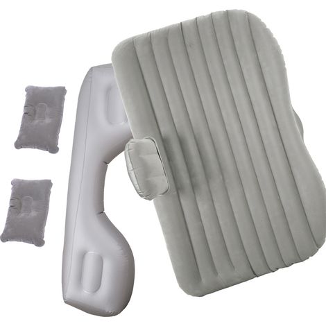 Matelas gonflable portable pour voiture, lit de voyage, matelas de couchage floqué pour camping, SUV, camping-car, camion, gris (1/4)