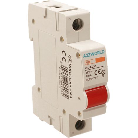Indicatore Luminoso Modulare 1P 1M AC 230V IP20 VIL, Colore Disponibili Blu Rosso Verde (Rosso)