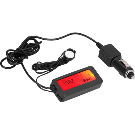 Mini thermomètre électronique avec écran LCD, 12 V CC, pour voiture, intérieur et extérieur, rouge. (1/5)