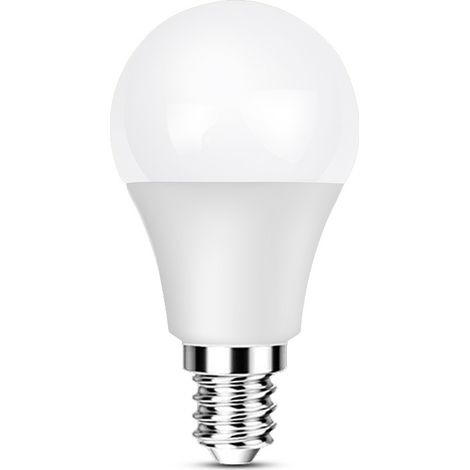 Lot de 2 petites ampoules LED rondes à vis Edison E14, 5 W, blanc chaud, non dimmables [classe énergétique 3] (1/4)