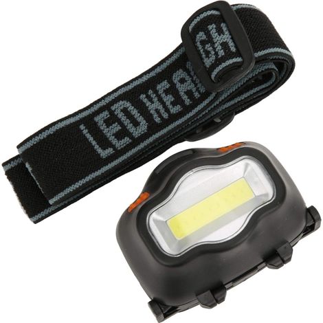 COB-Stirnlampe – Wasserdicht und tragbar – 3 Leuchtmodi – Verstellbares Kopfband – Angeln/Camping/Arbeit – Schwarz (1/4)