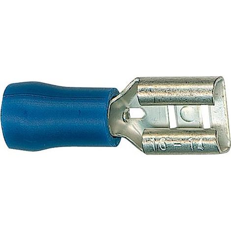 Manchon connecteur plat semi-isole 2,5 mm², 6,3 x 0,8 mm couleur bleu, emballage : 100 pcs (1/2)
