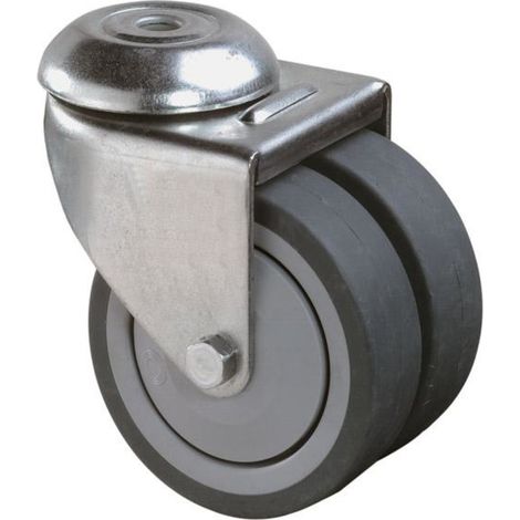 BS Rollen ApparDoppelrol. ohne Feststeller, Durchmesser 75mm Gummi, B101.A85 (1/4)