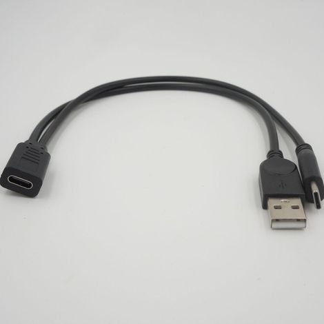 Type-C female to USB male and Type-C male fast data charging adapter cable for car screen projection. (1/5)
