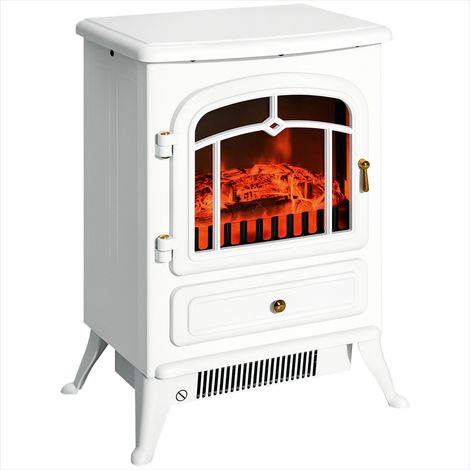 Cheminée électrique Poêle électrique rétro blanc 950-1850W (1/5)