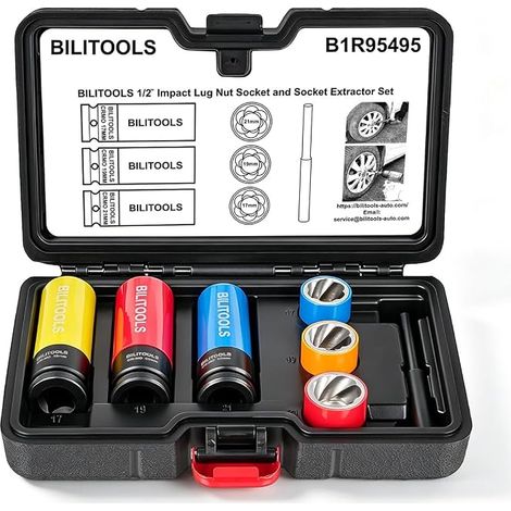 Extracteurs d'Écrous & Douilles à Choc 1/2", 17/19/21 mm (1/5)