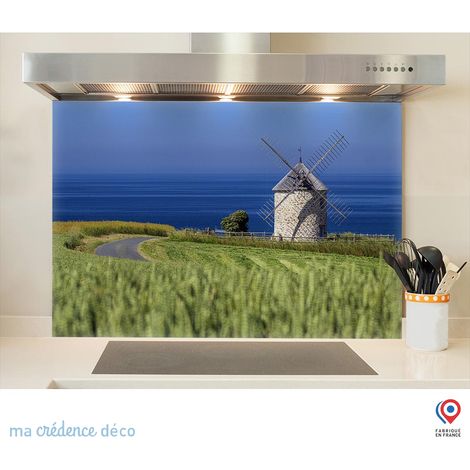 Fond de hotte : Moulin-de-Luzéoc - Verre trempé - 70 cm - 60 cm