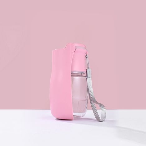Gourde pour Chien, Bouteille d'eau Pliable pour Chien de Voyage Portable, Bouteille d'eau pour Animaux de Compagnie pour Chat Marche en Plein Air Randonnée Voyage (Rose, 350ml) (1/5)