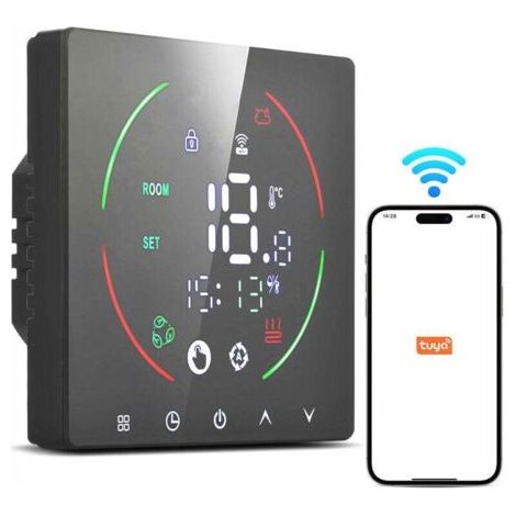 Thermostat intelligent, thermostat de chauffage au sol 16 A, télécommande AC90-240 V, paramètres de minuterie, affichage LED IP20 programmable pour le bureau (1/3)