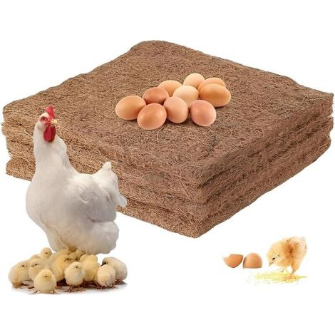 Rivestimento in fibra di cocco per casette per uccelli – Set di 4 pezzi (16 x 16 cm) per pollai, giardini e pascoli – Ecologico e resistente