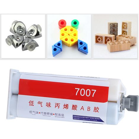 Adhésif de soudage des métaux 7007 AB, résistant aux hautes températures pour le collage de l'acier inoxydable et des alliages d'aluminium, adhésif structural acrylique haute résistance (1/5)