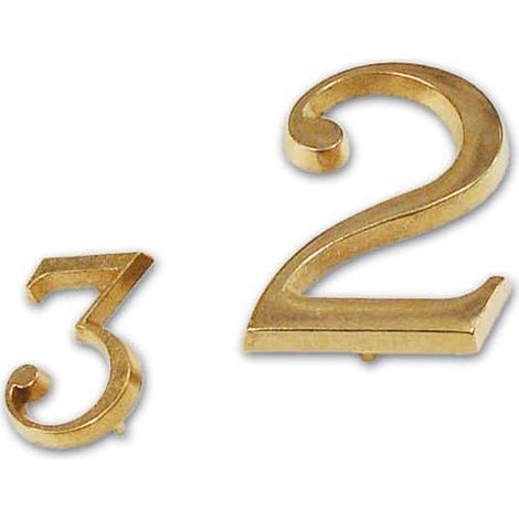 Numero 7 in Ottone misura 40 mm con pioli di fissaggio