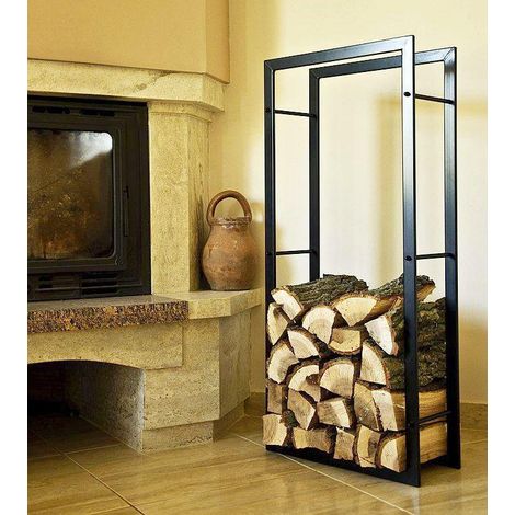 Kaminholzregal Kaminholzständer 100 cm Holzkorb Kaminholzhalter Holzregal Regal (1/4)
