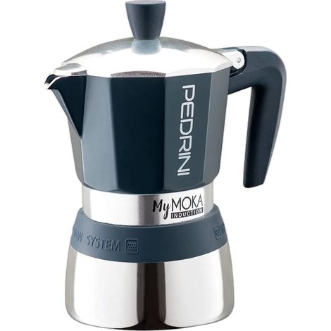 Cafetera moka Pedrini Mymoka Induction 6 tazas azul