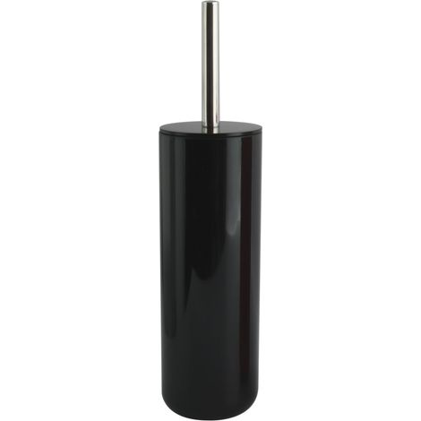 Brosse WC Porte-Balai Toilette Ensemble WC à Poser en Polystyrène Manche en Acier Inoxydable Couleur Noir Tête de Brosse Échangeable