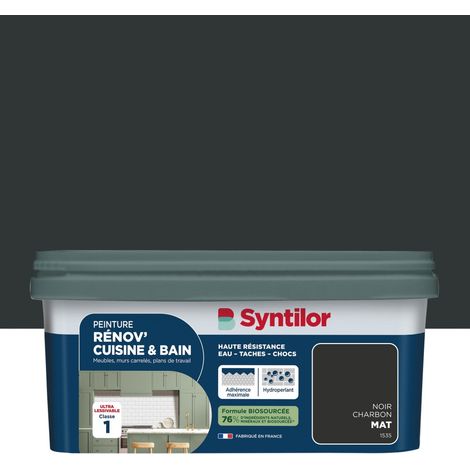 SYNTILOR Renov' Vernice per mobili nero carbone opaco per cucina e bagno 2l SYNTILOR