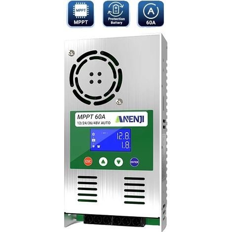 Controlador de carga solar, MPPT de 60 A, capacidad para dispositivos inteligentes, ANJ-48V-60A (1/5)