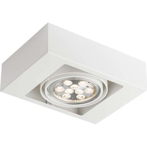 Faretto soffitto bianco rettangolare orientabile GU10 18W Shilo (1/2)