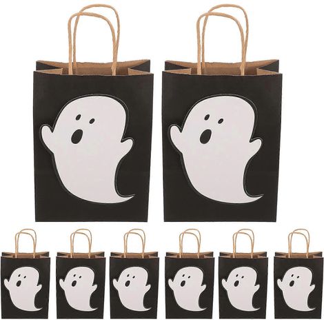Sachets à bonbons en papier pour Halloween, couleurs vives et jolis motifs de dessins animés, 30 x 16 cm, lot de 10. (1/5)