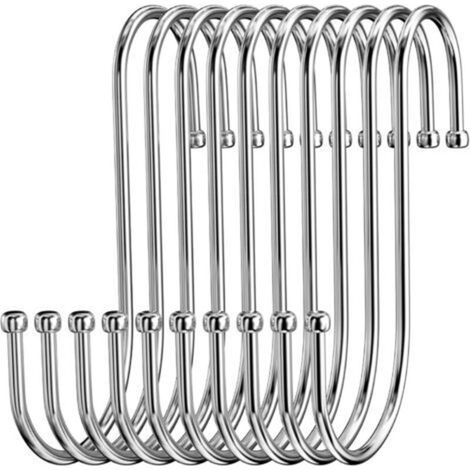 Stainless Steel S Hook, S Hook Heavy Duty Metal Double Hook for Hanging Cups, Clothes, Pots and Bowls(20pcs) (1/5)