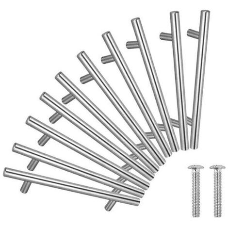 Promotion 20PCS Poignée Bâton De Porte T- Bar Cuisine Porte Meuble Poignées Acier Inoxydable - Entraxe 64 mm