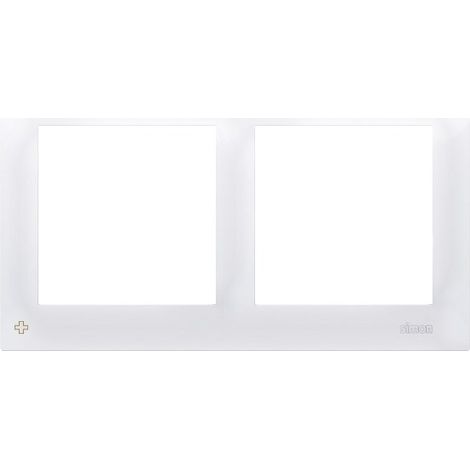 Cornice a 2 moduli di alta qualità IP20/IP44, bianca antibatterica, SIMON54