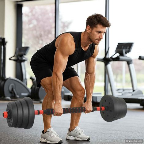 vidaXL Set di Manubri 4-in-1 40kg Nero e Rosso
