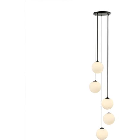 Home Deluxe Lámpara colgante de cristal SUNA Blanco - 5 luces