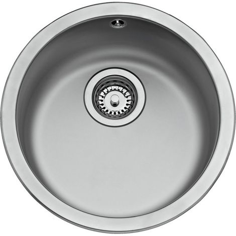 Fregadero de Cocina 1 Seno Teka Redondo 45 x 16 cm  Fregadero de Acero Inoxidable para Cocina (1/5)