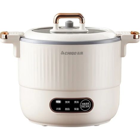 Cuiseur à riz électrique (blanc) 1,2 L, marmite multifonction, pot pour aliments pour bébé, 600 W (1/5)