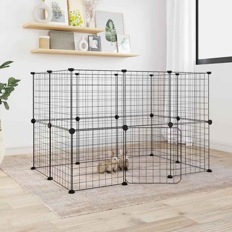 Pet Cage Black Powder-coated steel 105 cm x 70 cm x 70 cm vidaXL