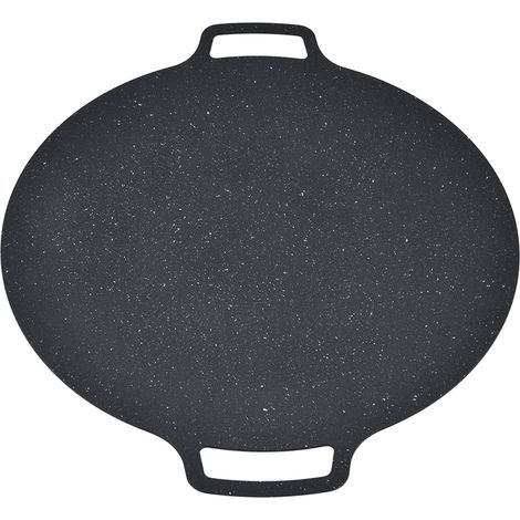 Koreanische BBQ-Grillpfanne aus Eisen, antihaftbeschichtet, hitzebeständig, rund, für Schweinebauchpfannkuchen, 30 cm / 11,81 Zoll (1/5)