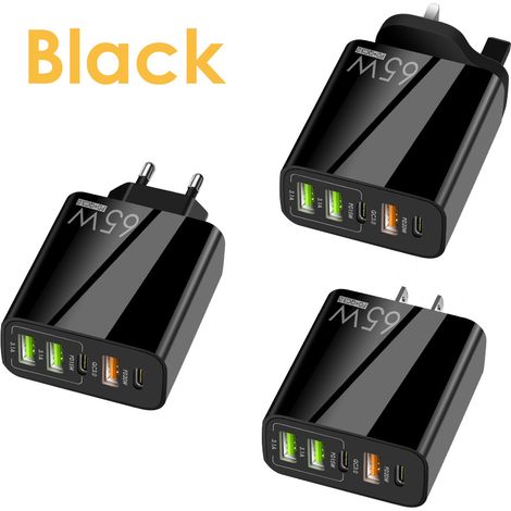 Chargeur multi-port 3USB+2PD, adaptateur prise européenne Type-C PD+USB pour smartphone et tablette (1/5)